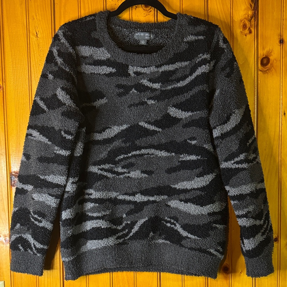 Barefoot Dreams Zebra Pattern Crewneck Sweater